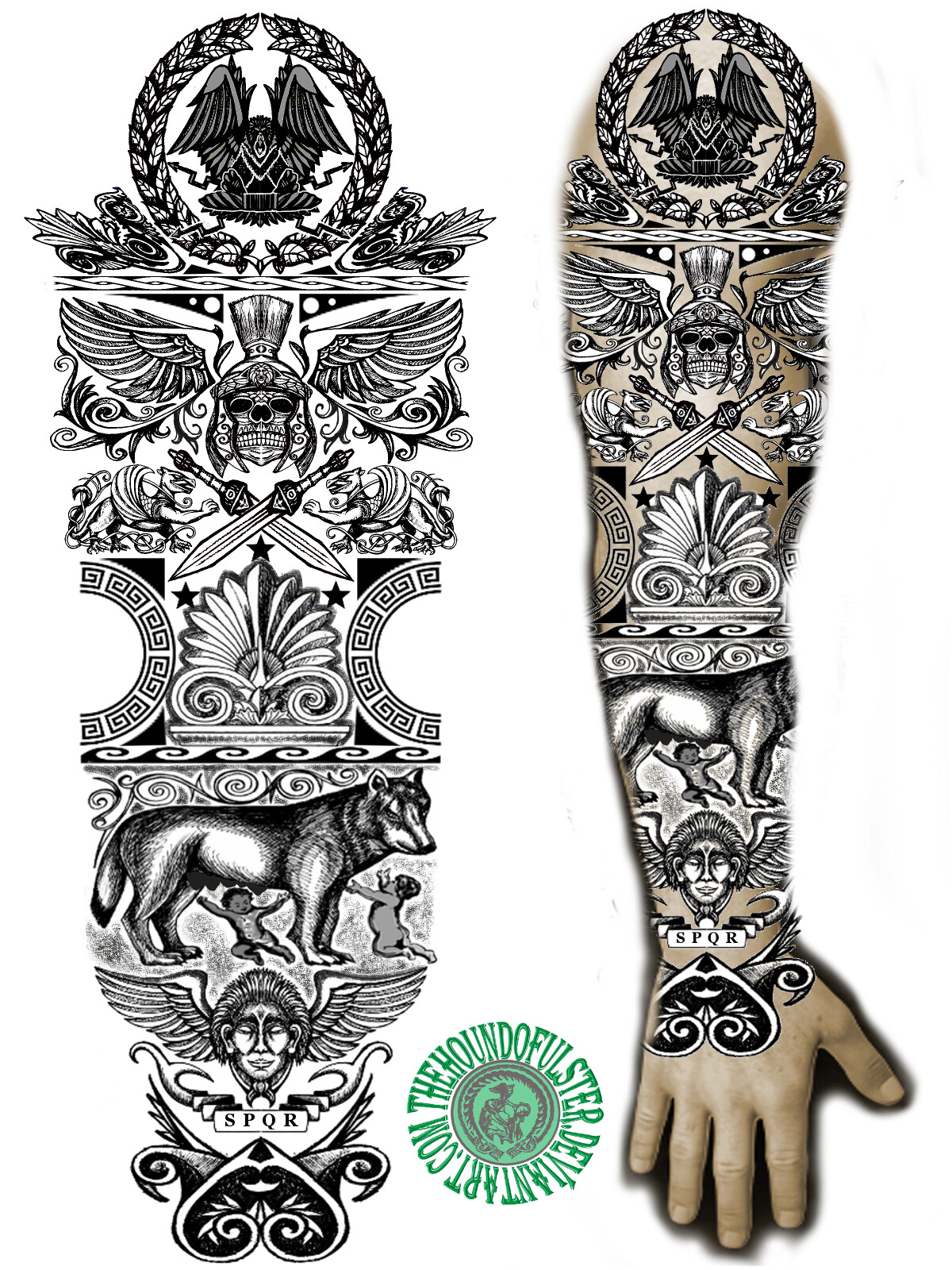 Thehound Ofulster Roman Empire Full Sleeve Tattoo thehound-ofulster-roman-empire-full-sleeve-tattoo