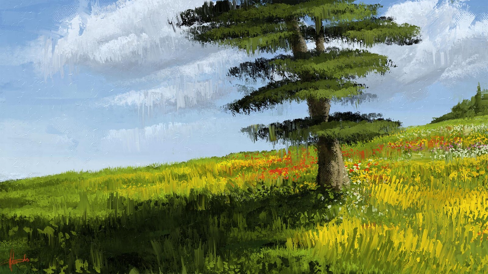Digital Landscape / Scenery Painting (Nature Wallpaper)