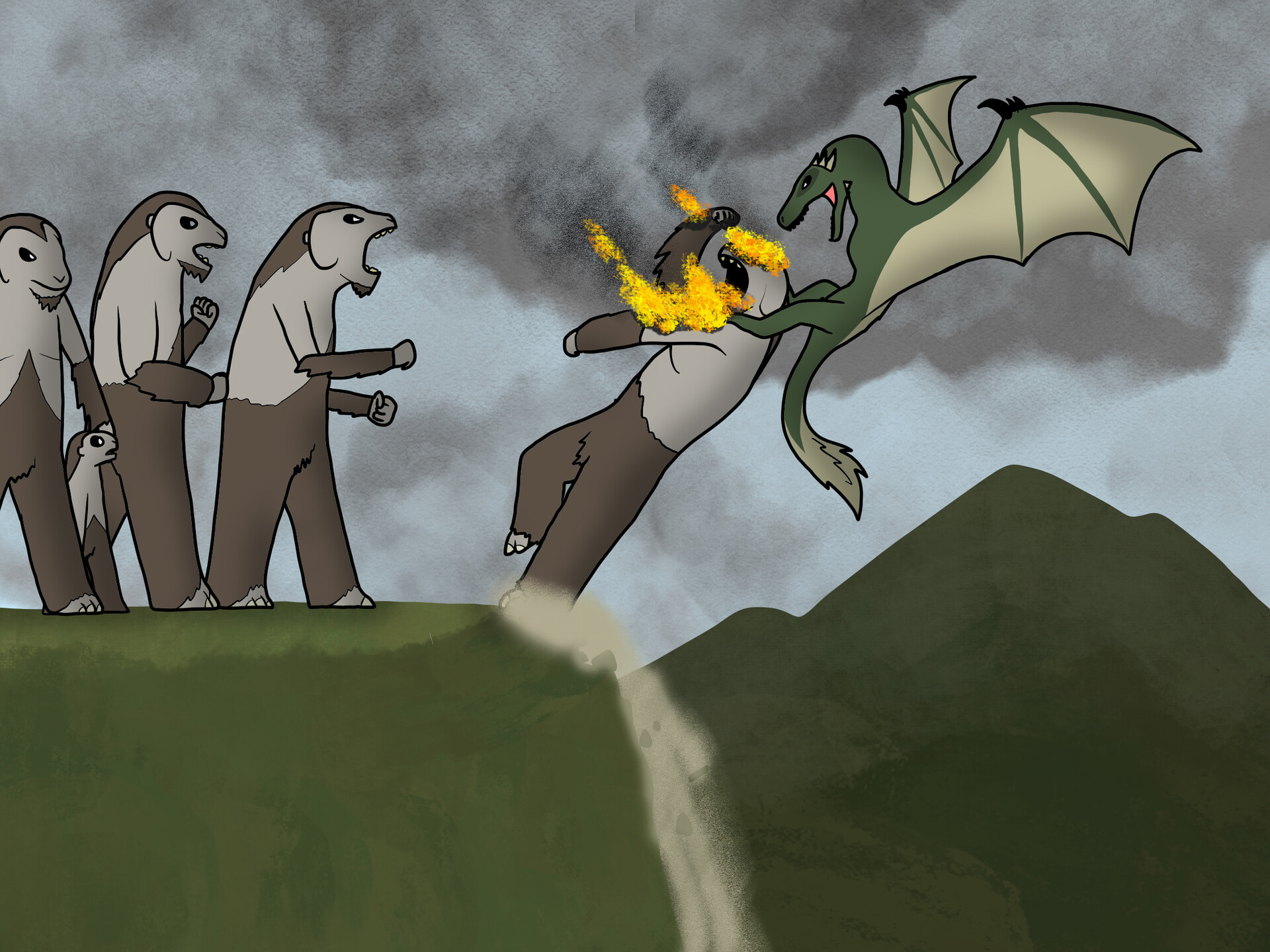 ArtStation Giant vs. Dragon