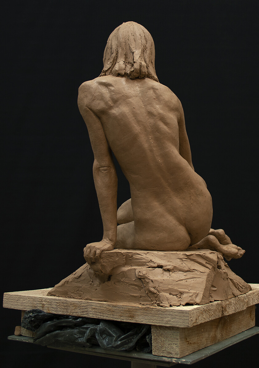 ArtStation - Female body sculpting. Study. Life portrait. Clay.