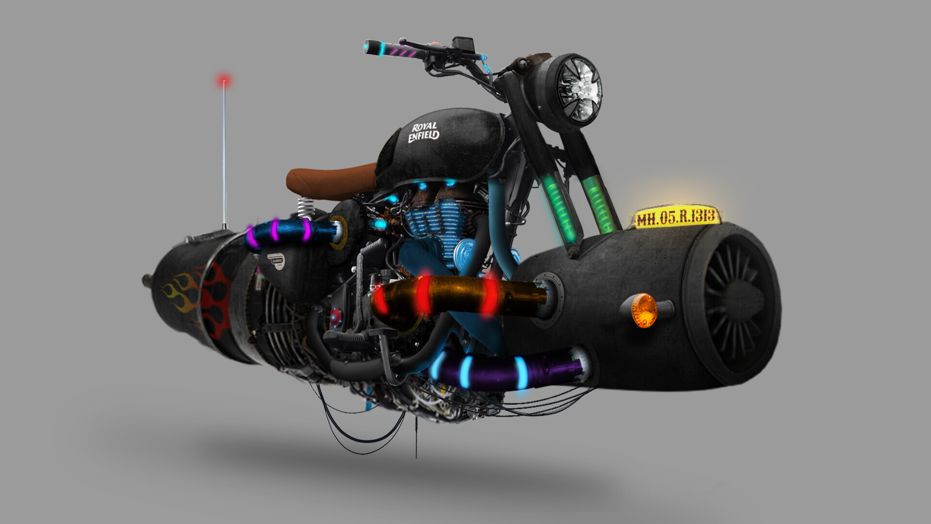 ArtStation Royal Enfield Cyberpunk Bike Conecpt Art