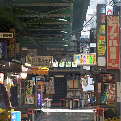 Azusa tojo japanese alley daylight