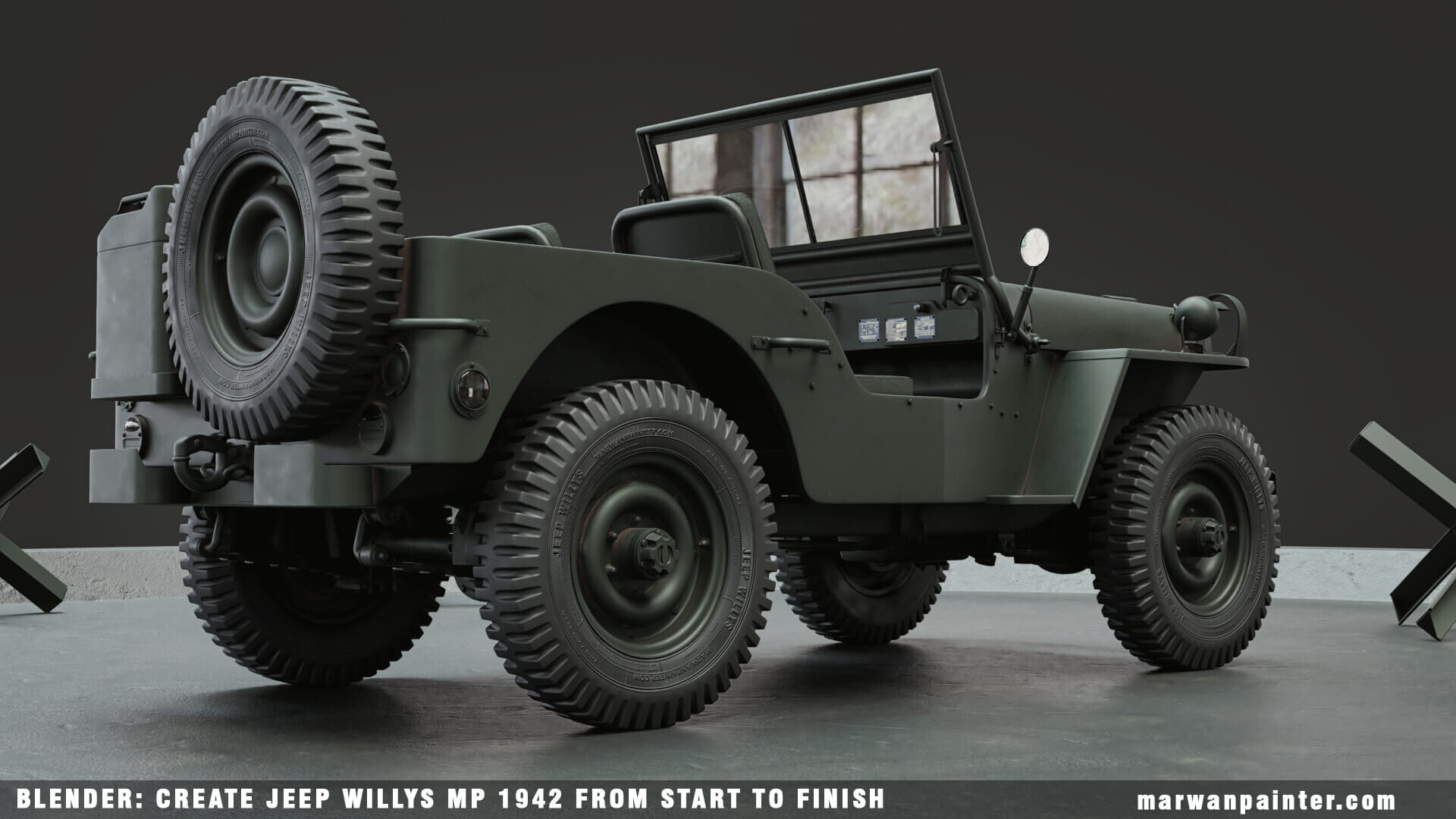Marwan Hussein Blender Create Jeep Willys MP 1942 From Start To Finish
