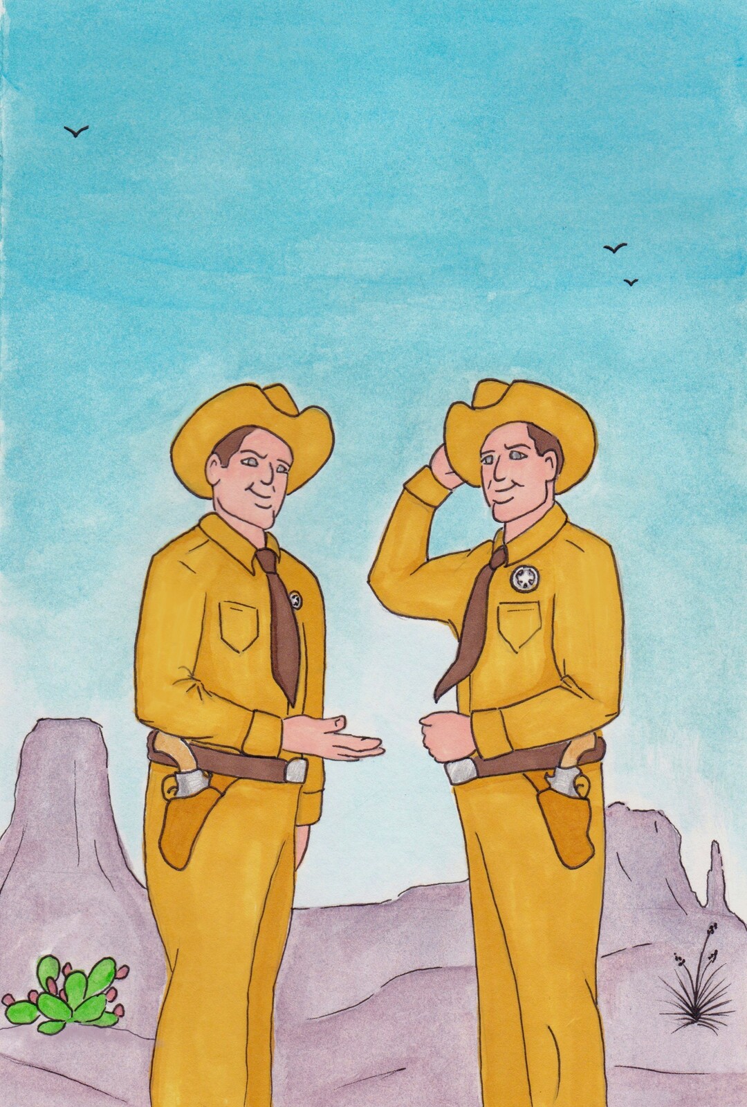 "Twin Texas Rangers" illustration