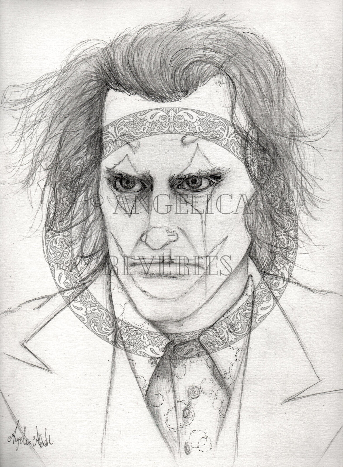 "The Joker"
Portrait of J. Phoenix's version
Pencil on paper