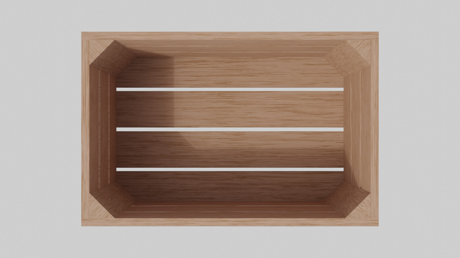 Wooden Crate without burn marks render 3