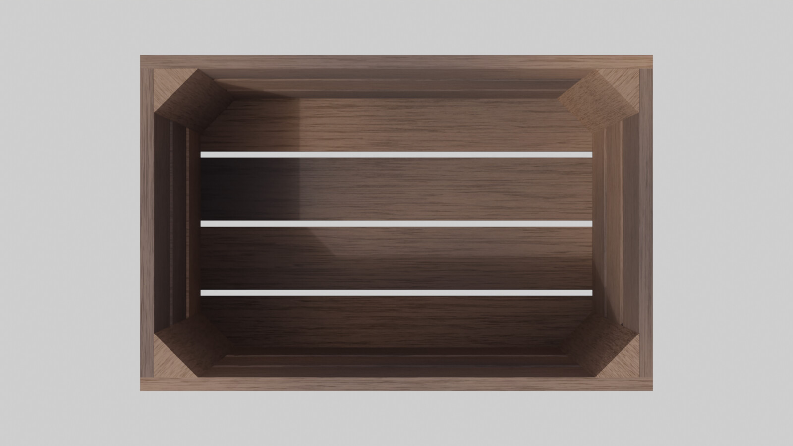 Wooden Crate with burn marks render 3