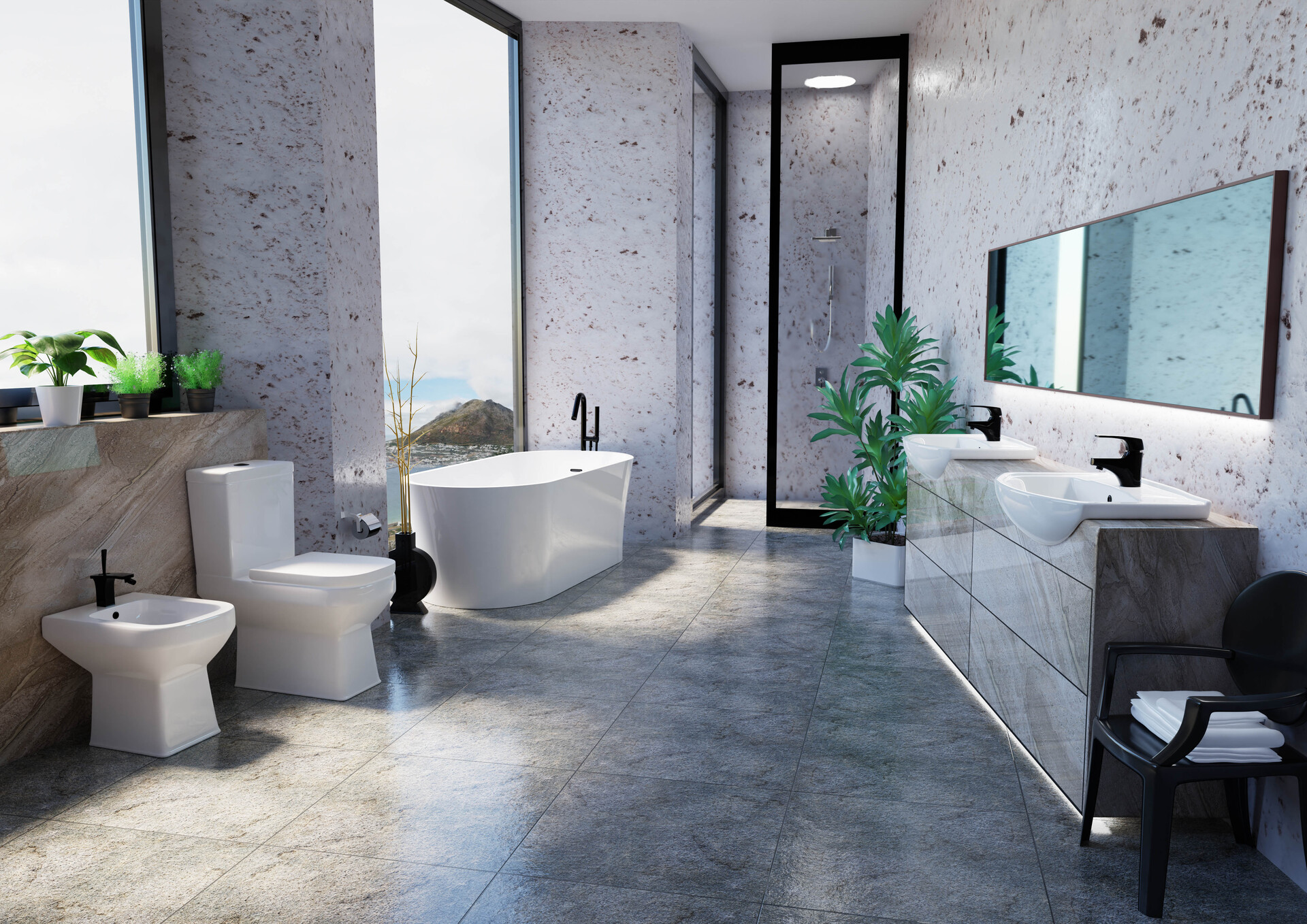 ArtStation - Bright Bathroom Visualization, image size:1920x1358