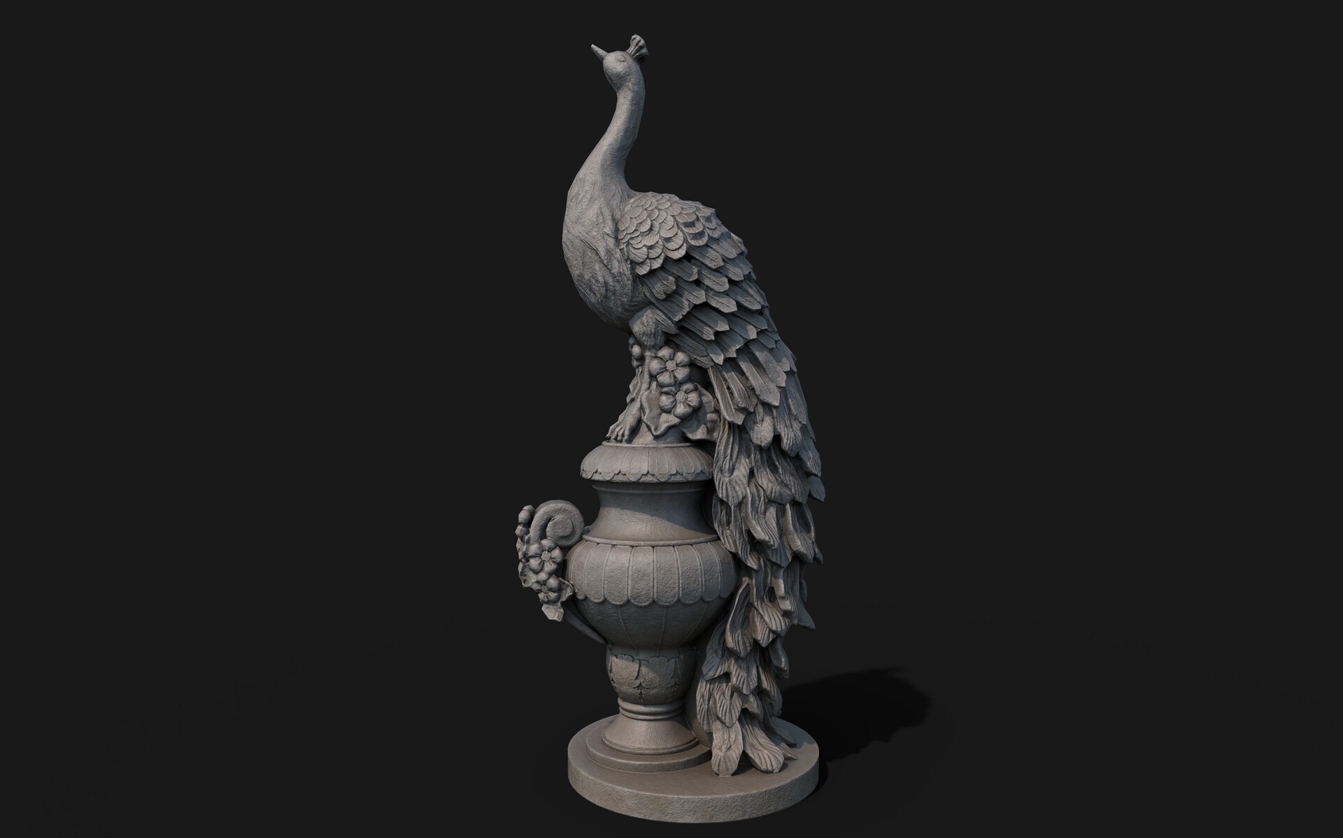 ArtStation peacock statue
