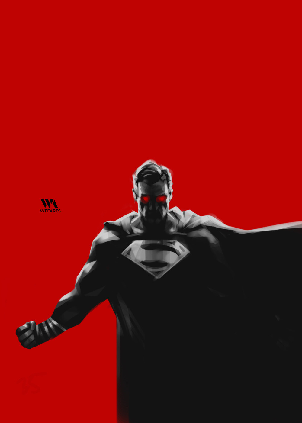 ArtStation - Superman (Black suit) - Red series background