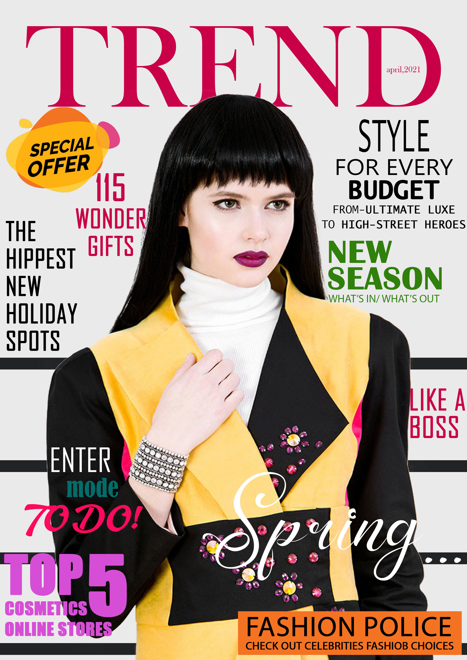 fashion magazine cover page design