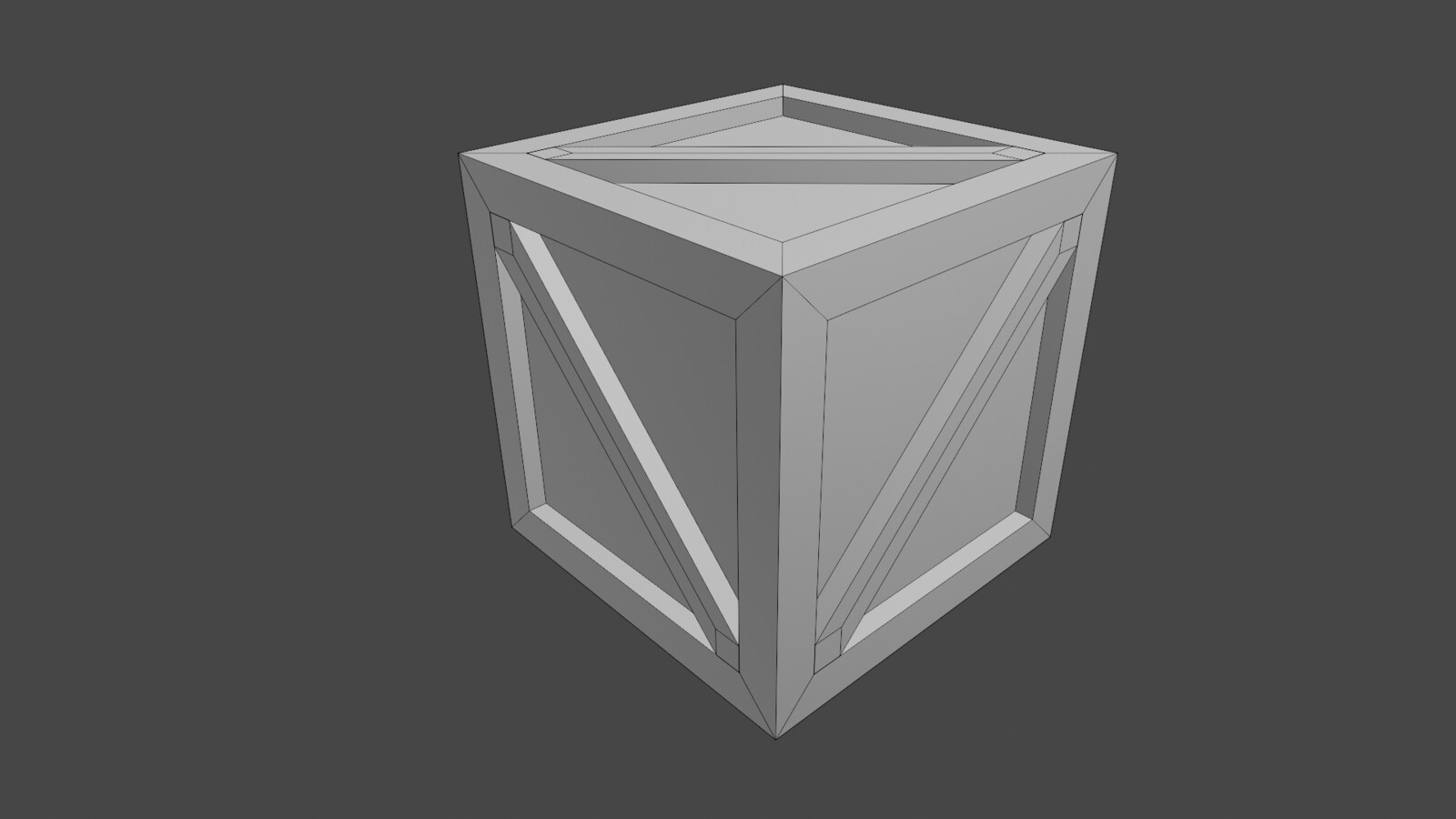 Wooden Crate 1 Wireframe