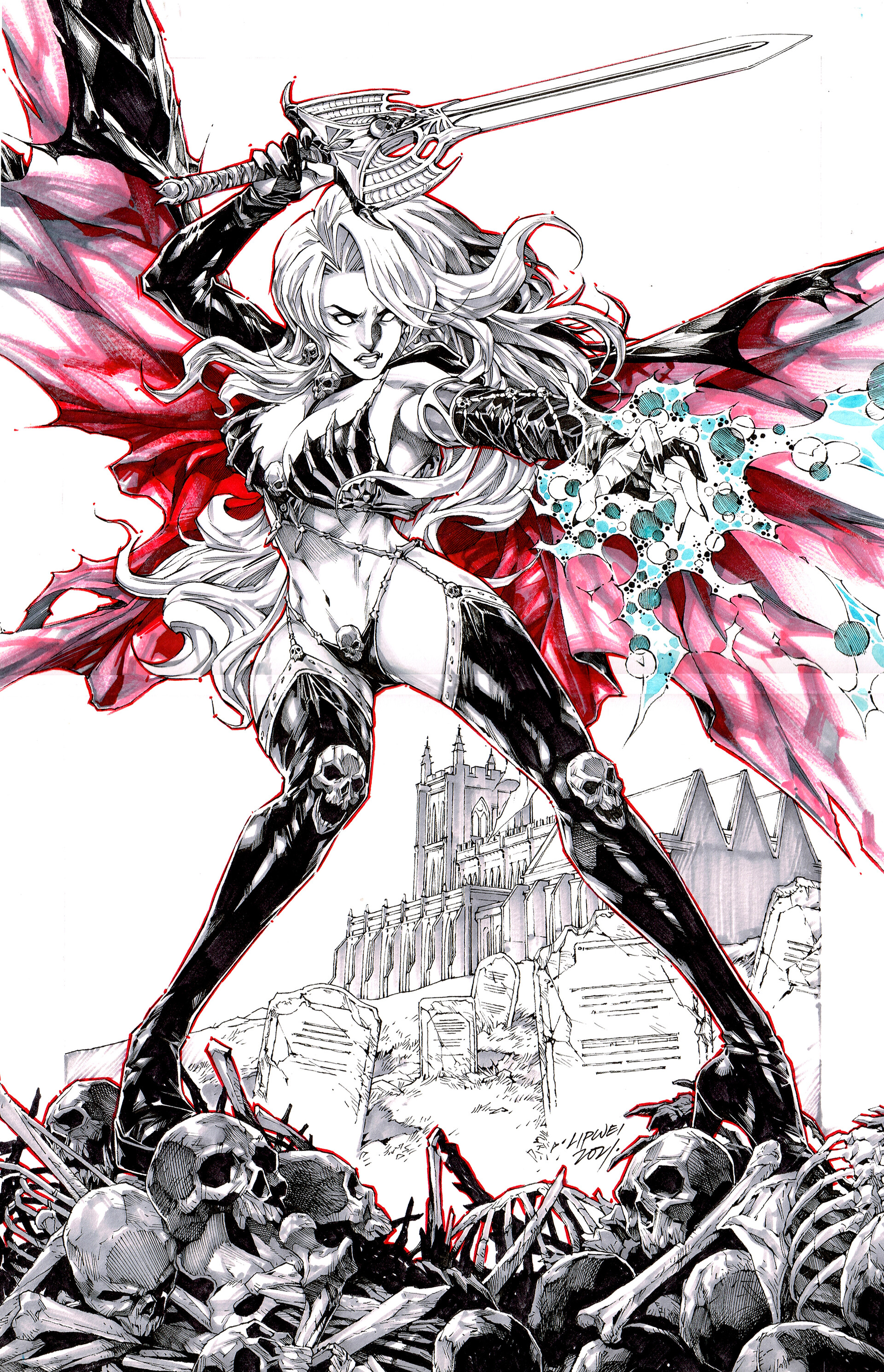 Lipwei Chang - Comic Art Commission: Lady Death