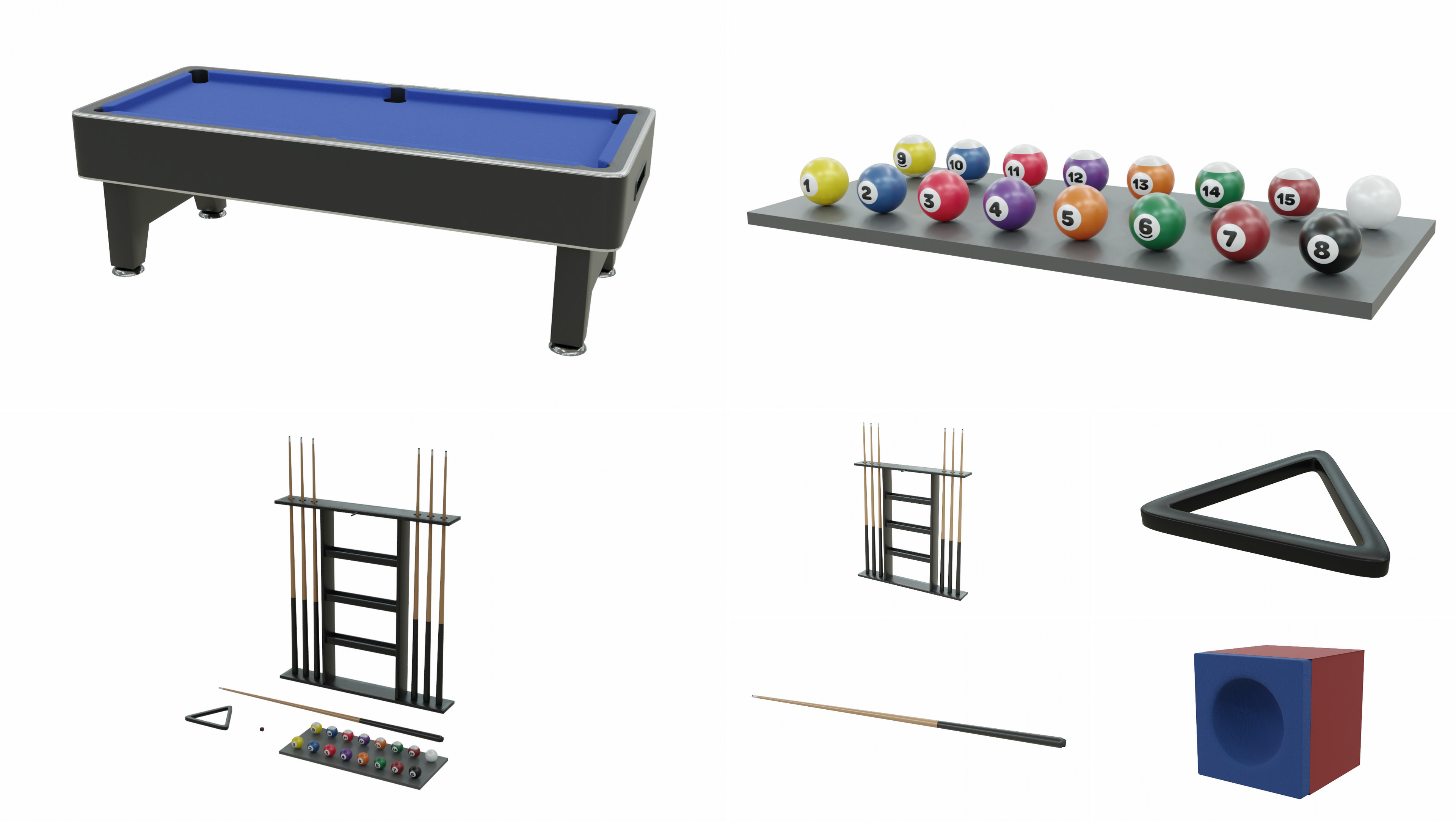 Pool Table Collection Collage