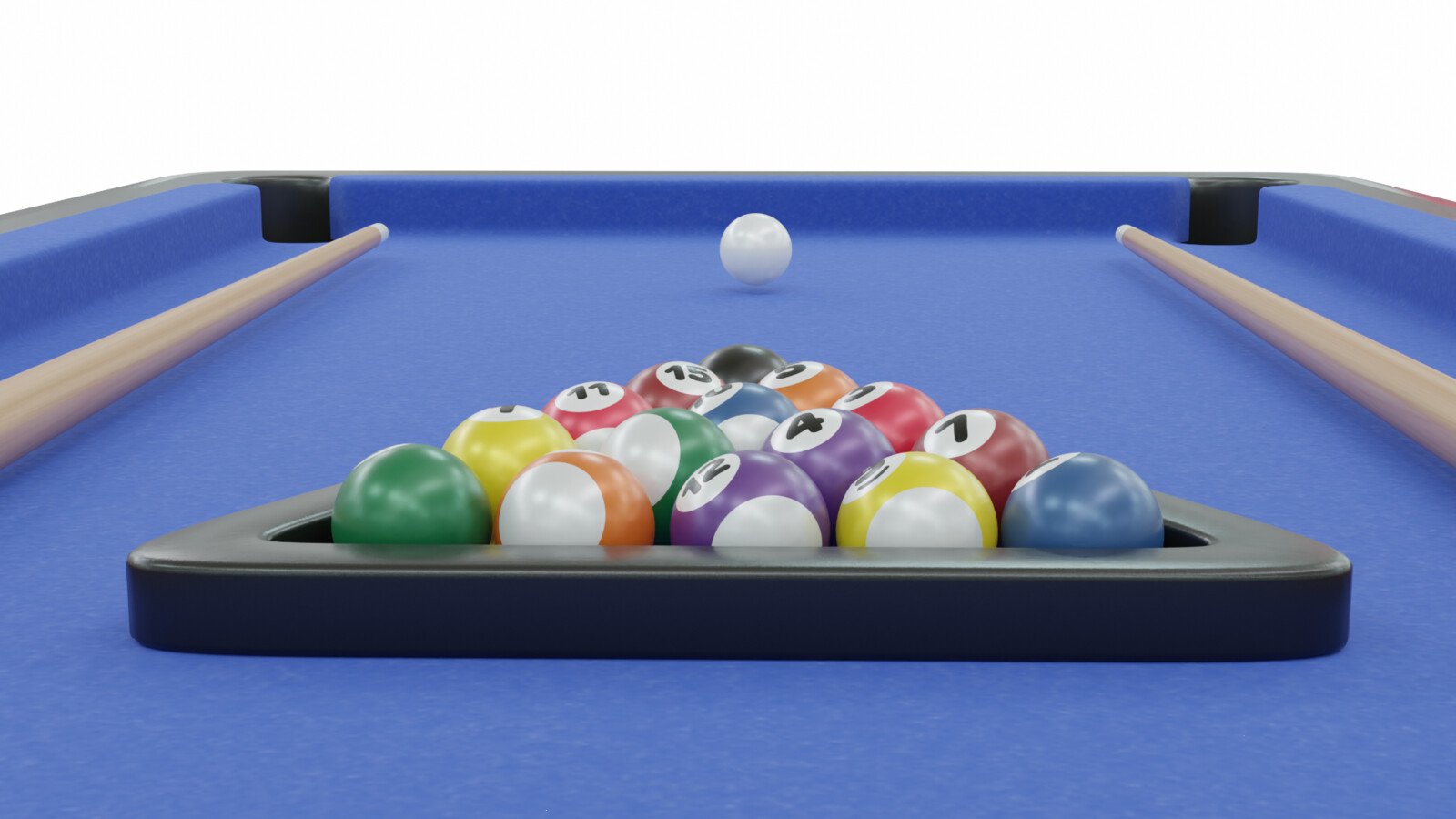 Pool Table with accessories render 3