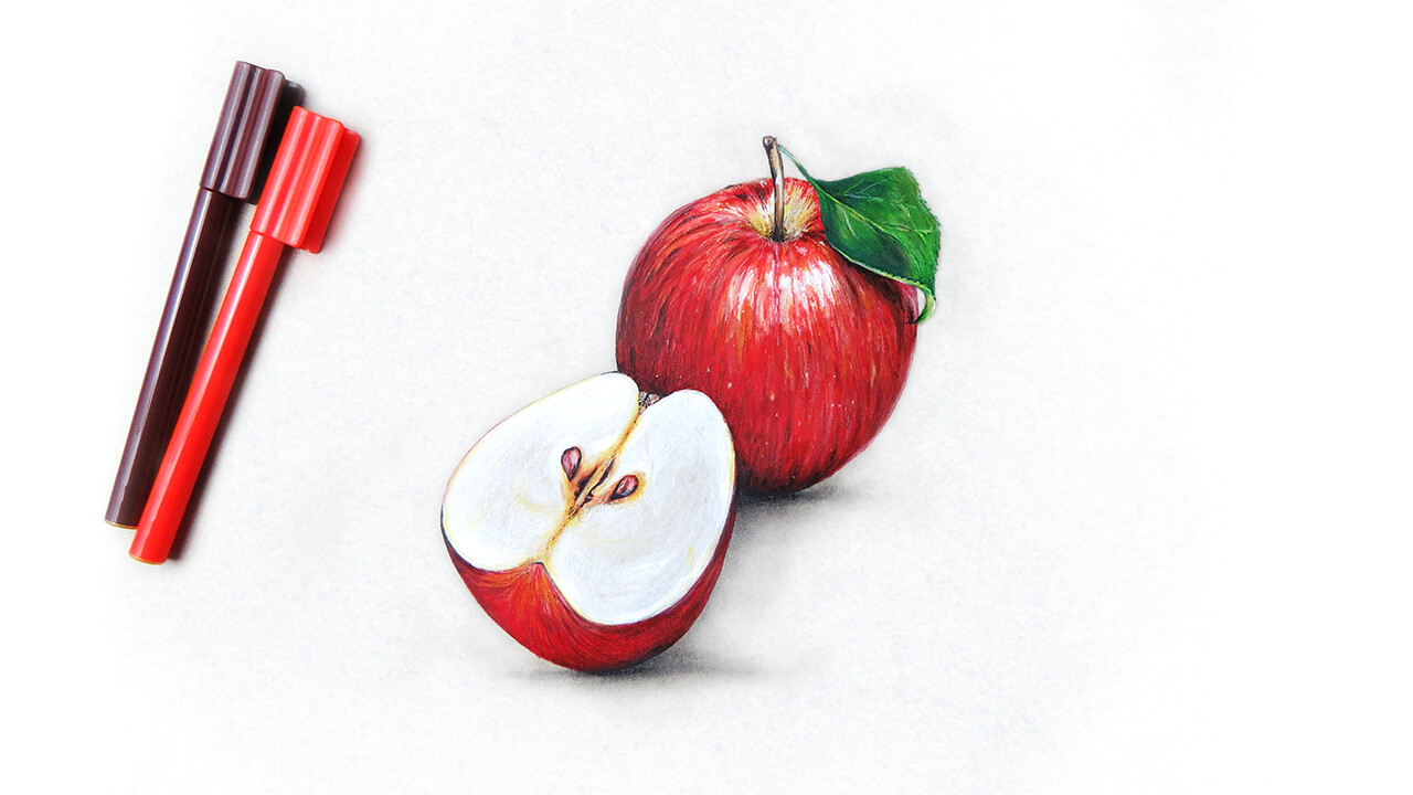 Just a magic apple - drawing on Behance
