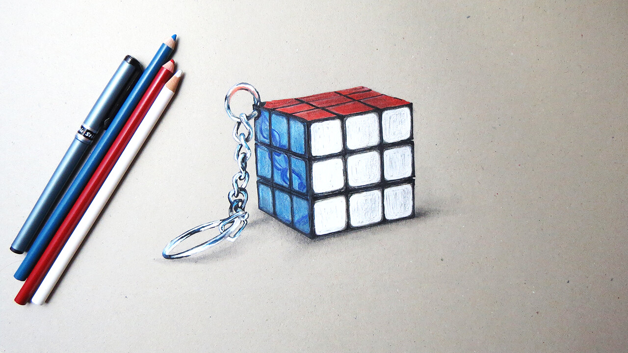 ArtStation - Rubik's Cube 3D Drawing