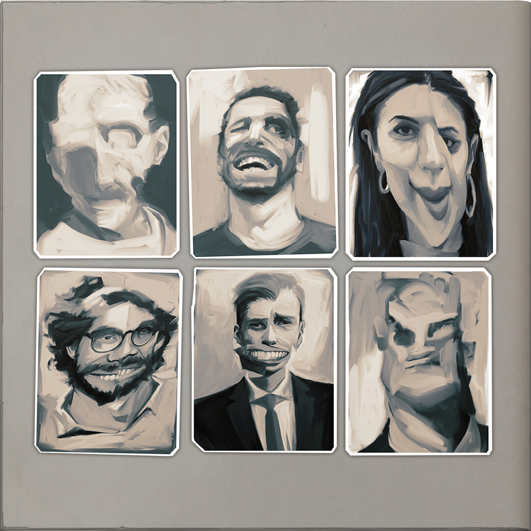 At the crime scene you find a photo album filled with bizarre distorted images of barely recognizable faces. 