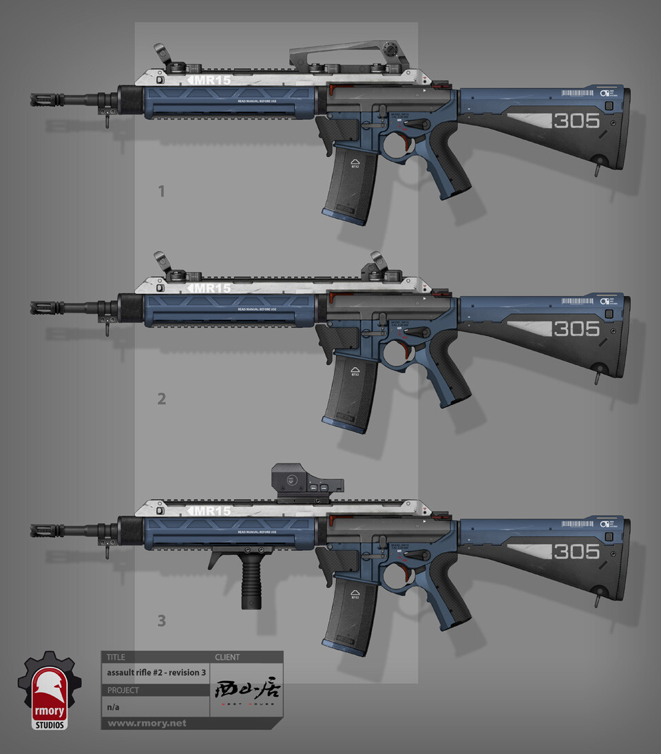 Assault Rifle Blue Variations - rmory studios