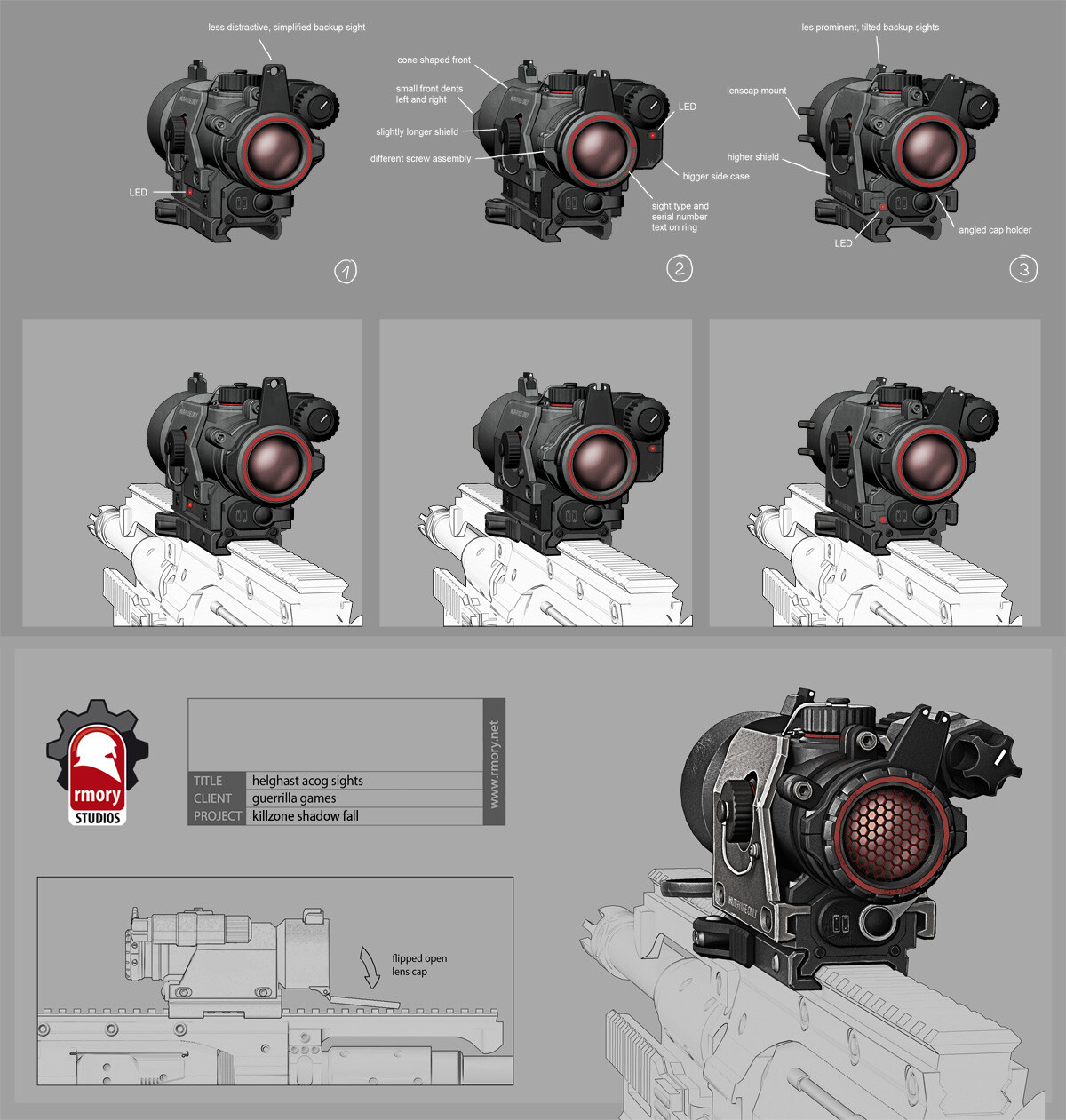 Killzone Shadow Fall - Helghast Rifle Sight - rmory studios