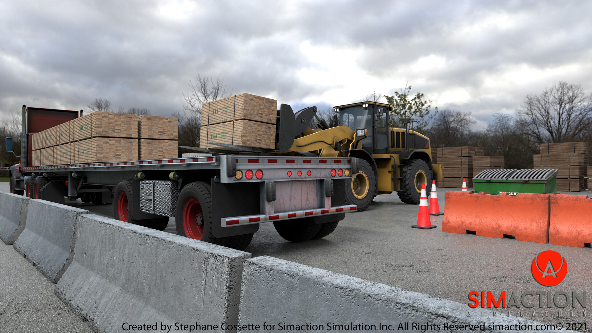 ArtStation - Medium wheel loader simulation