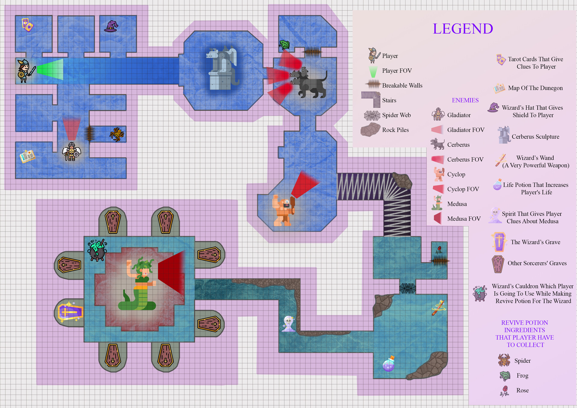 ArtStation - 2D Layout Of A Dungeon