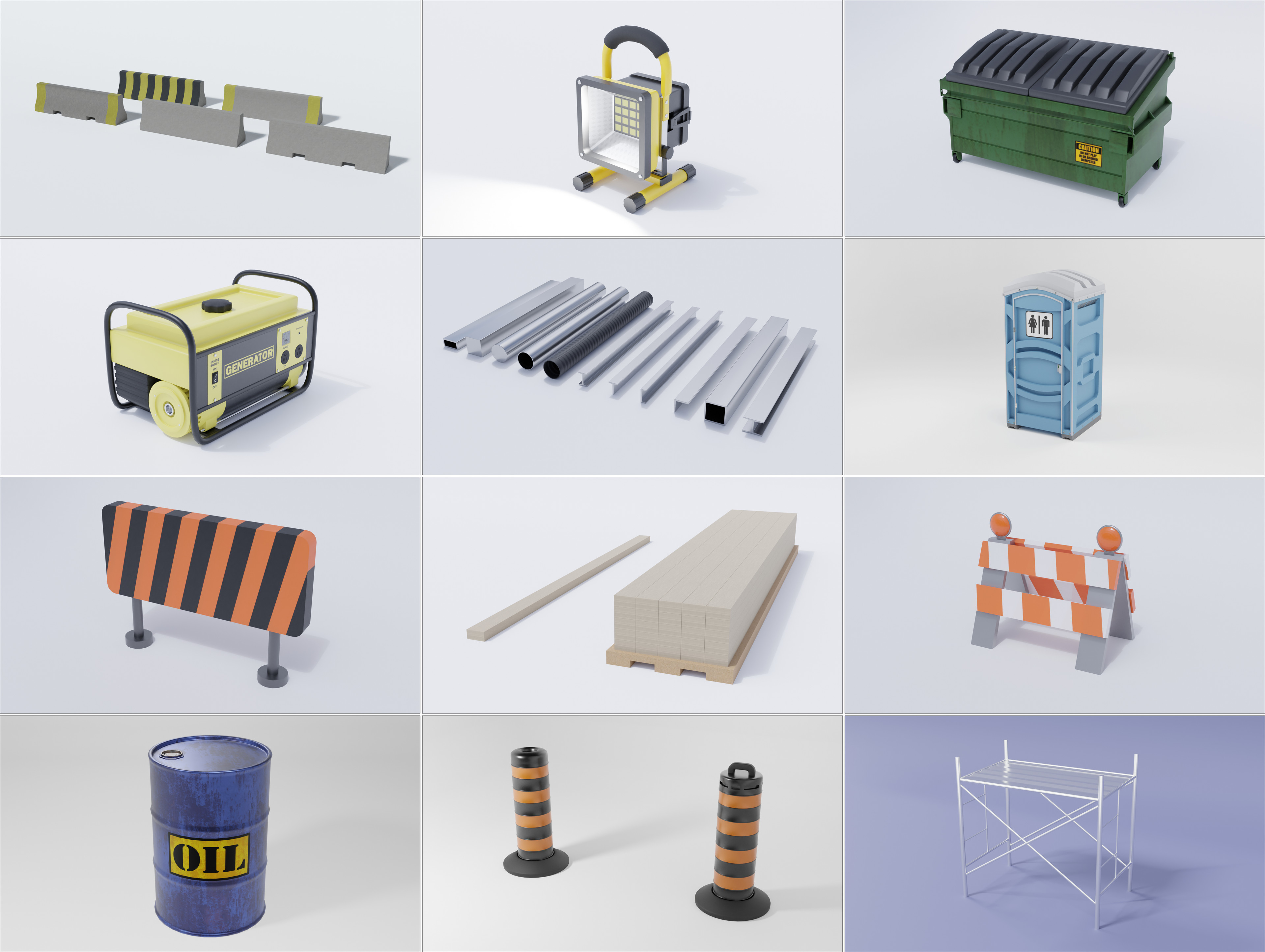 Construction Props Collection Collage