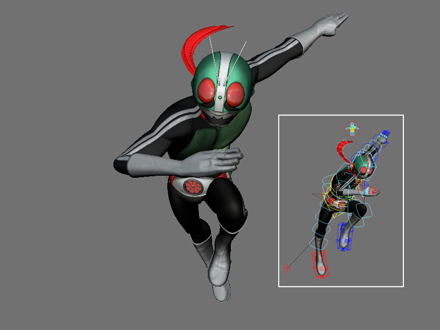Jirawat Srisarntiwong - Kamen Rider V1 (Maya rig)