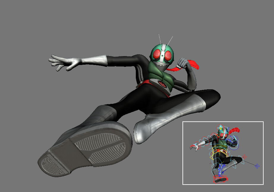 Jirawat Srisarntiwong - Kamen Rider V1 (Maya rig)