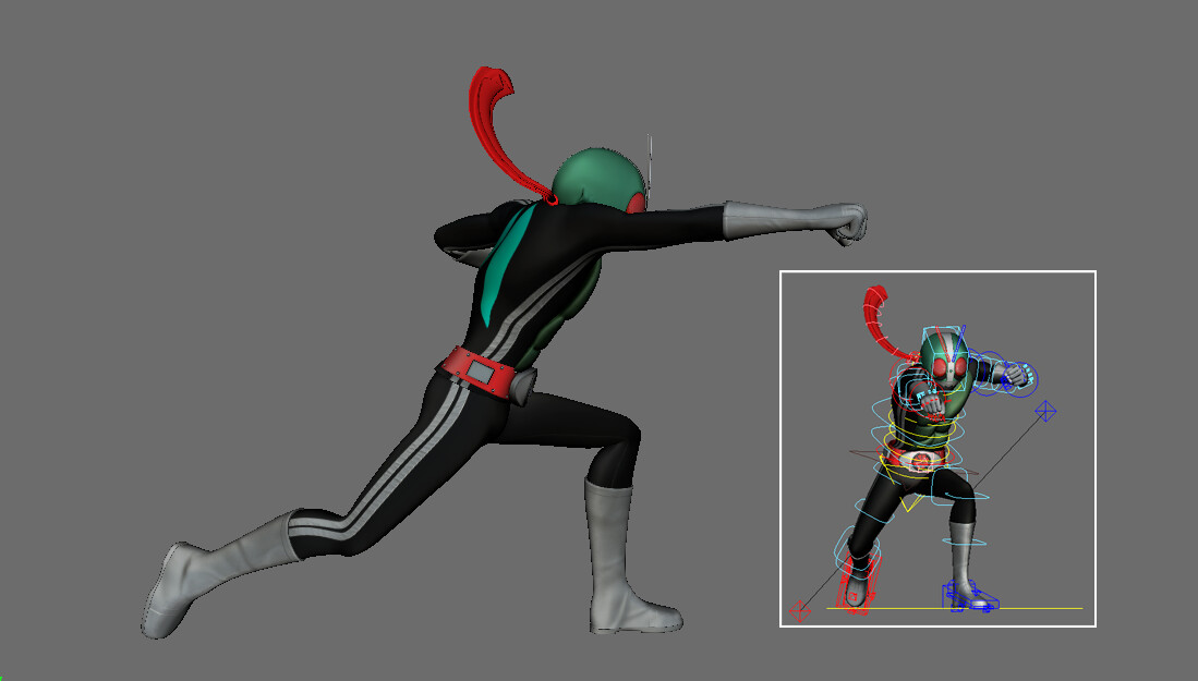 Jirawat Srisarntiwong - Kamen Rider V1 (Maya rig)