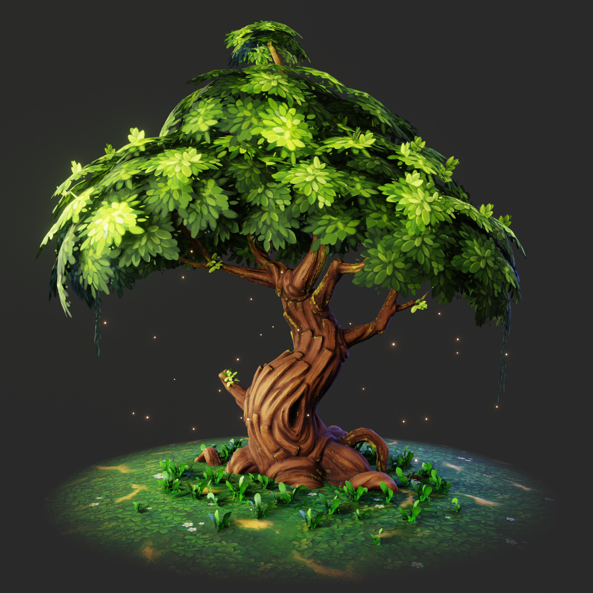 Artstation 3d stylized tree