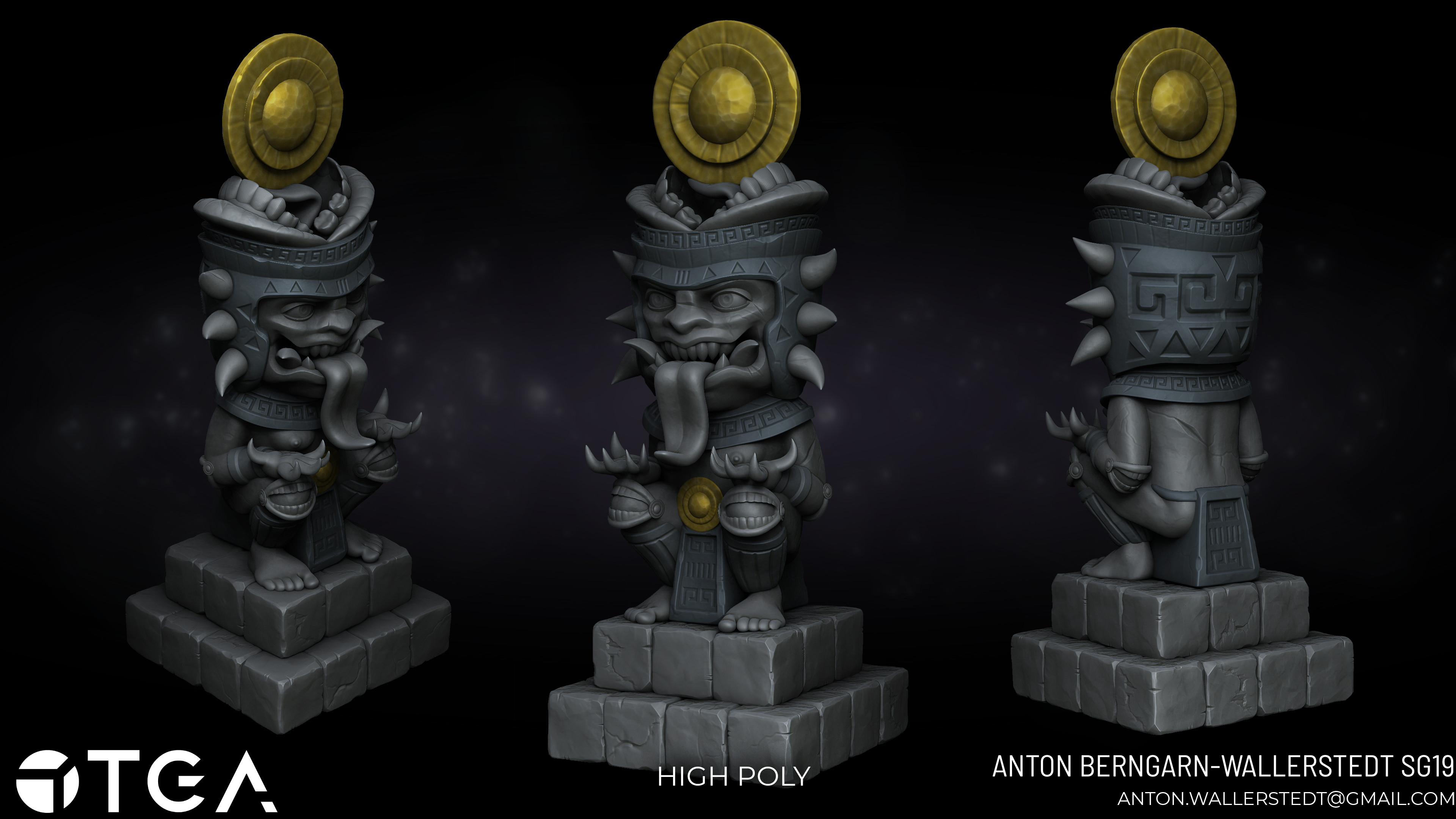 Godess Statue - High Poly