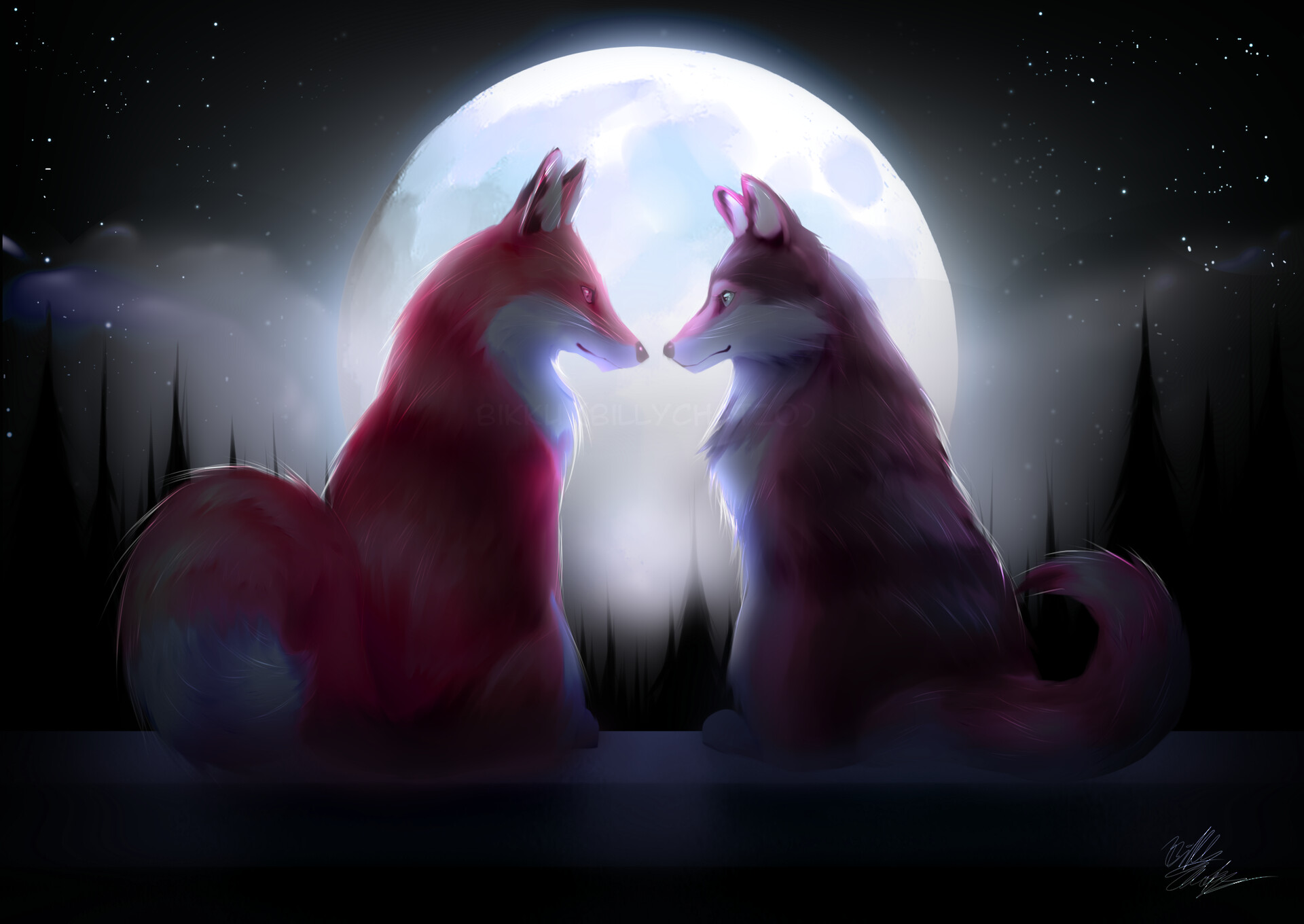 4548862 anime girls animals red eyes fantasy art wolf  Rare Gallery HD  Wallpapers