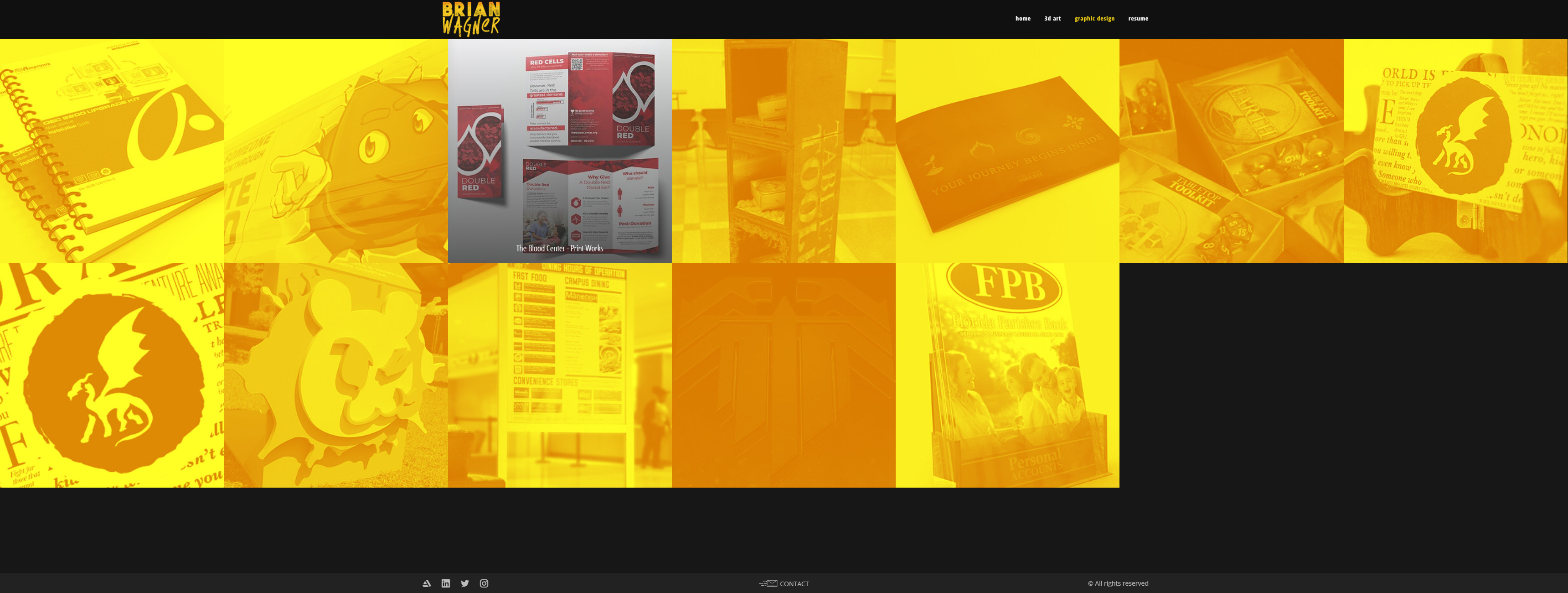 I followed through and made the rest of my portfolio match. I like the feeling of "discovery" when you hover over elements, which makes the concept of browsing the page more interesting.