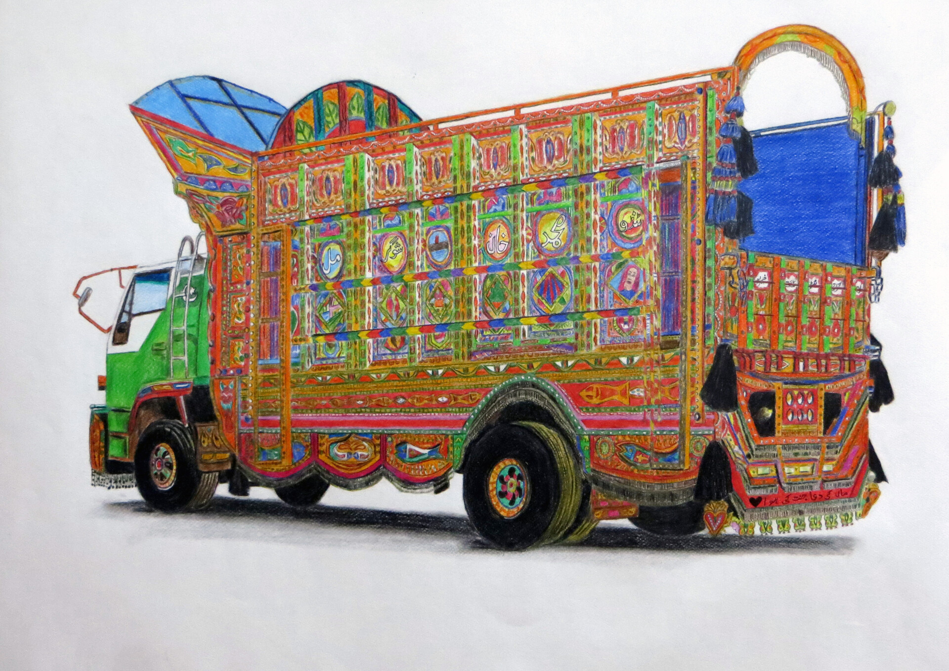 ArtStation Beautiful Truck Art Drawing   Mubarak Muhammx Ali Truck 