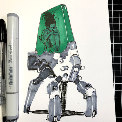 Rodrigo Gil on X: Chartpak markers smell like poison. Colors are really  nice though. ⁠ ⁠ #conceptart #illustration #design #art #markers #sketch  #scifi #mech  / X