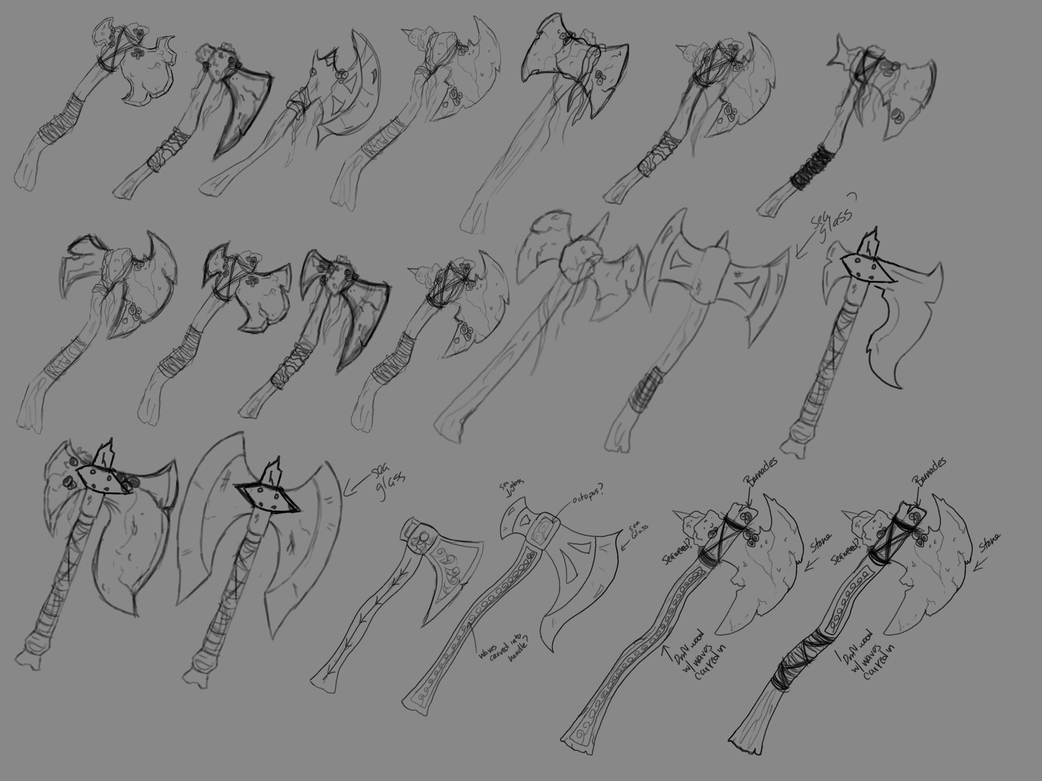 Rough thumbnails to narrow down the design