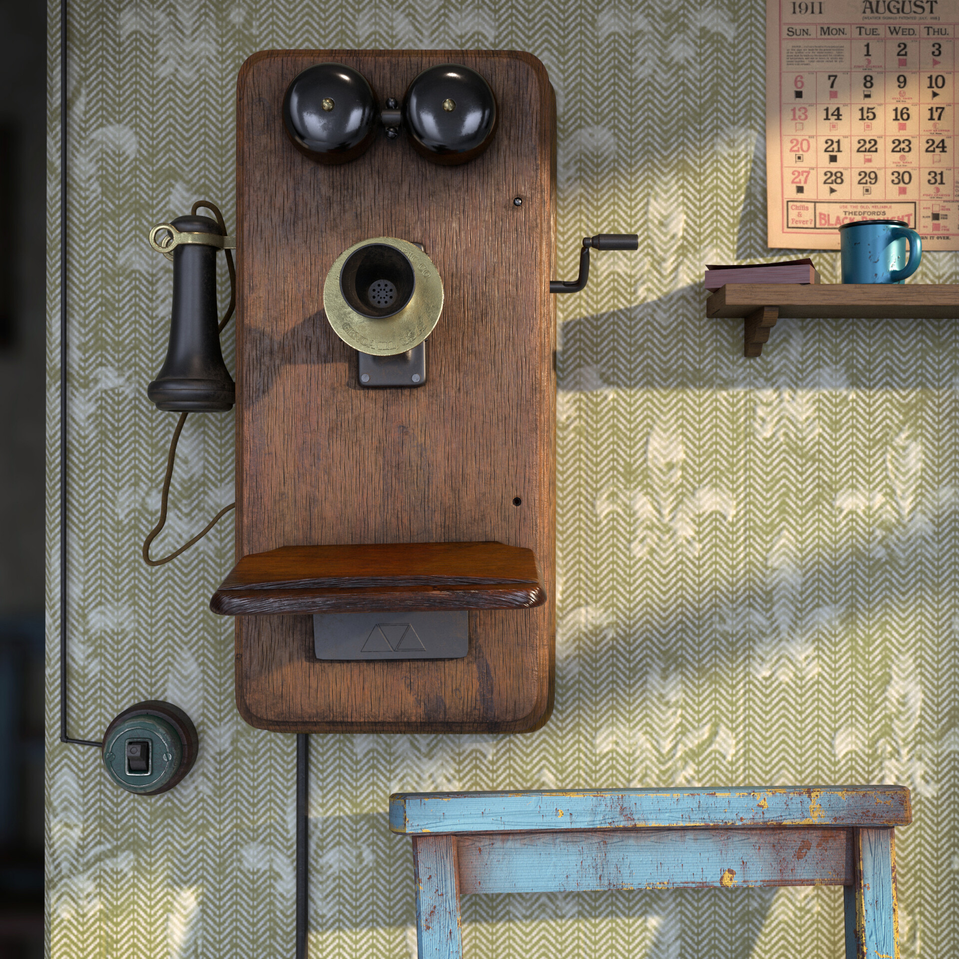 ArtStation Old Telephone Wall