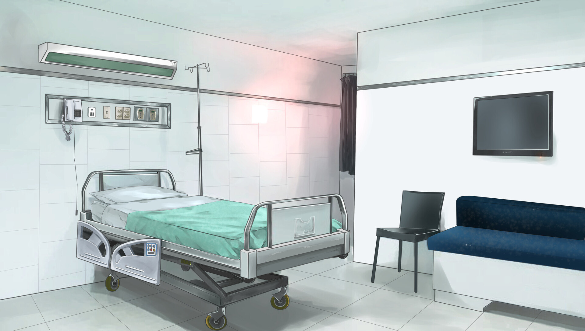 Veronika Hrbáčová - Hospital room (Visual Novel background)