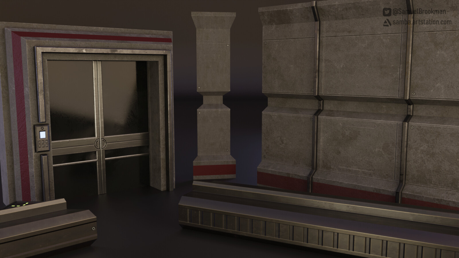 modular civilian city assets (doorway, wall, corner piece and structural transition pieces)
