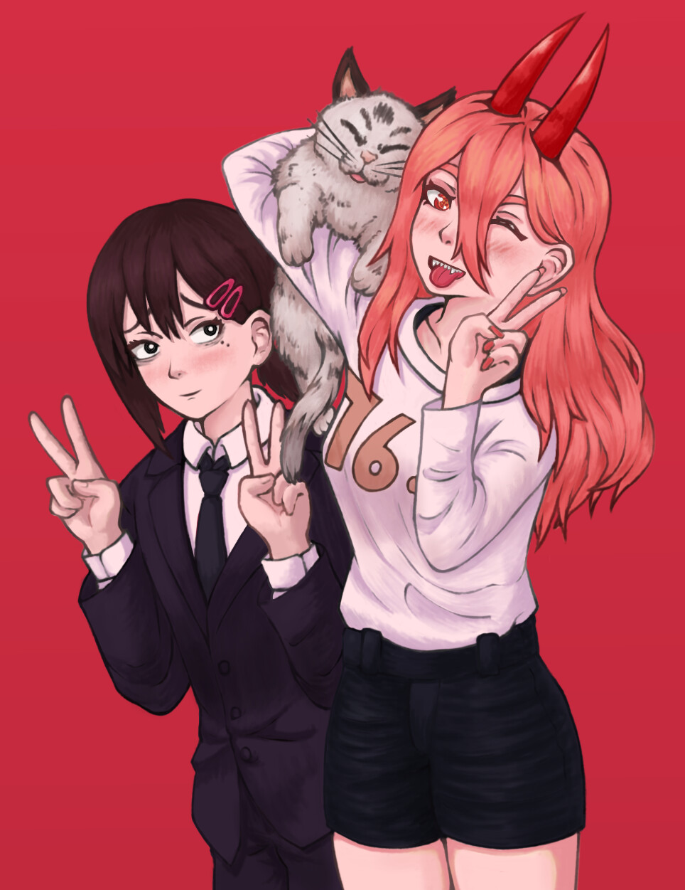 ArtStation Kobeni and Power (Chainsaw Man)