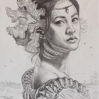 Andre mata lady of the sea preliminary drawing edited 2