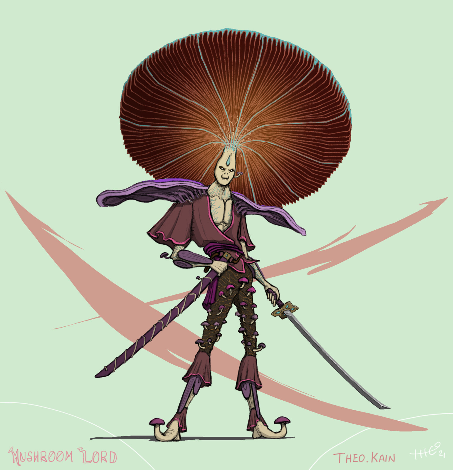 I wanted to fit as many mushrooms as possible into his design, and I did, but feel there should be moar!