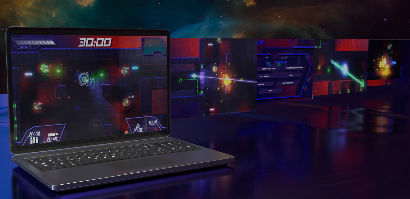 2D space shooter game art
