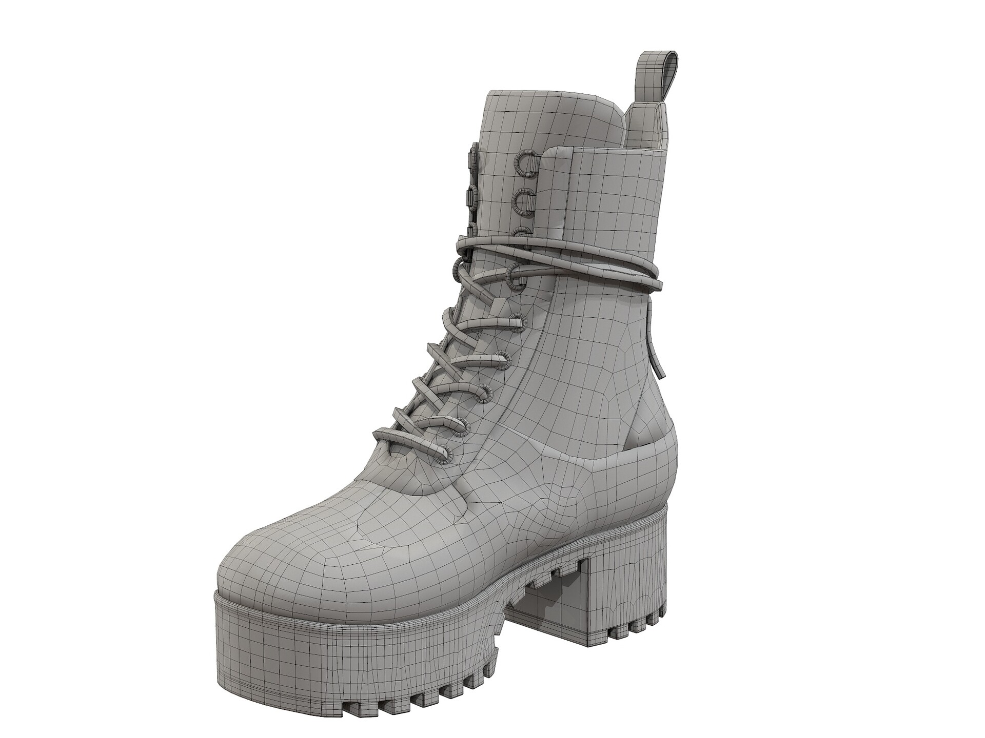 3D model Louis Vuitton Laureate Platform Desert Boots Beige VR / AR /  low-poly