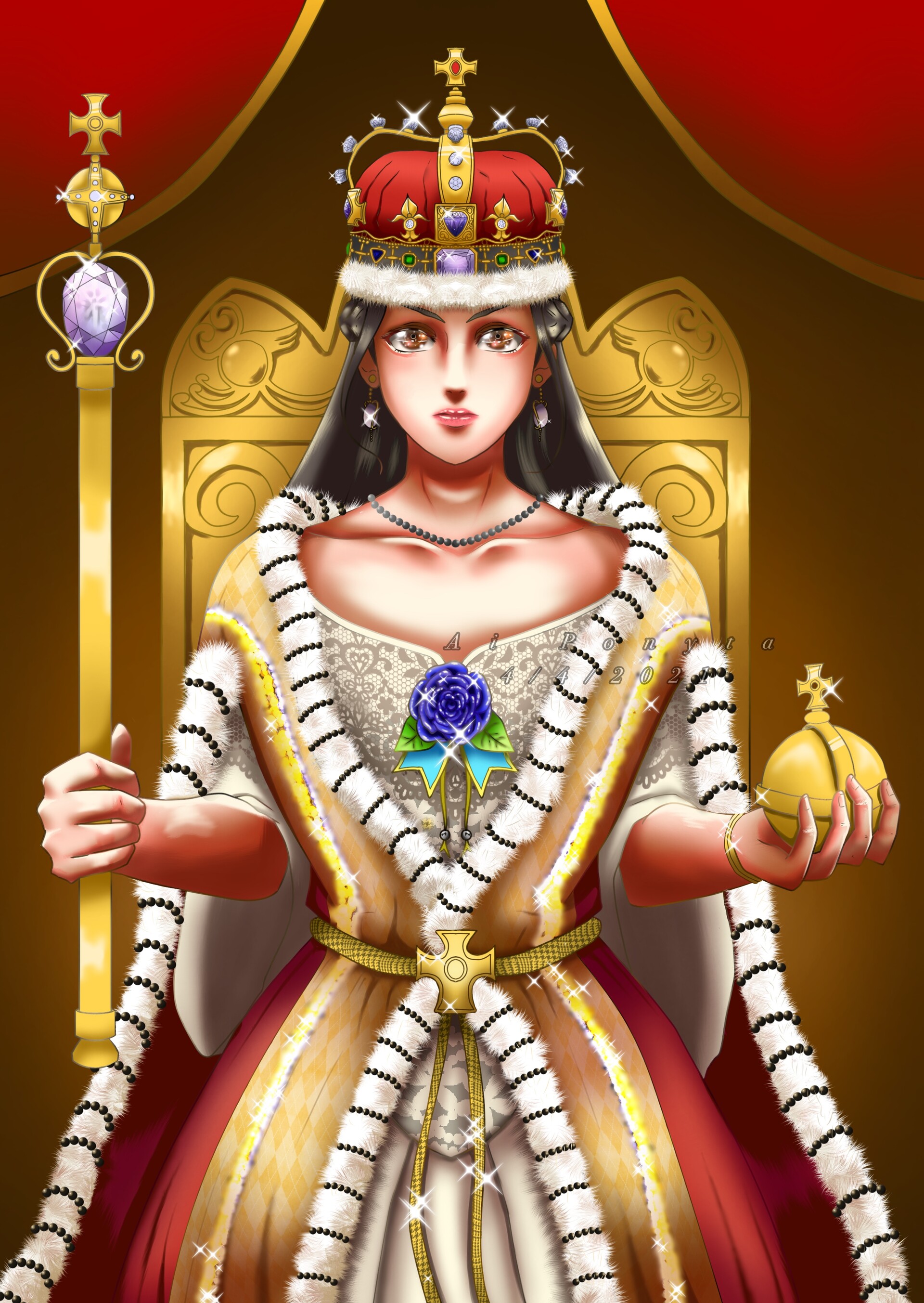 anime queen with crown