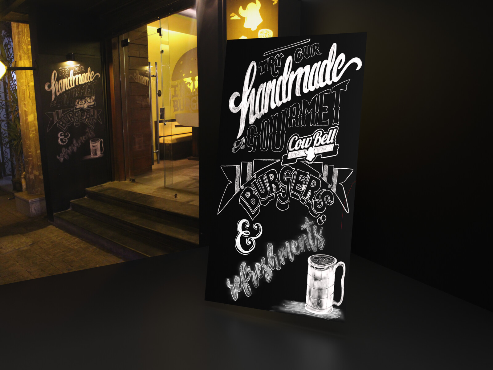 Printed digital calligraphy drawing