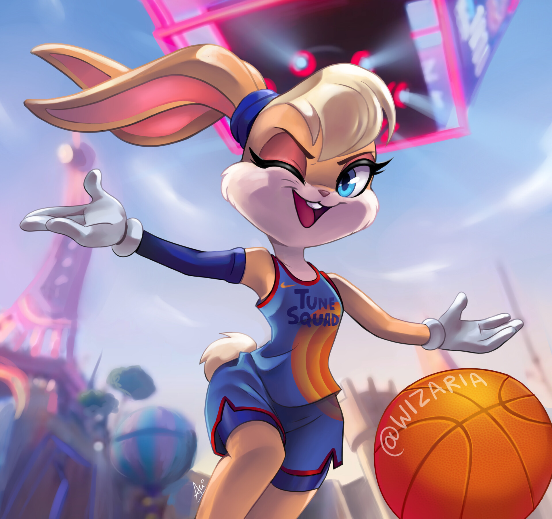 2D redraw of that really cool Lola Bunny shot from the new Space Jam traile...