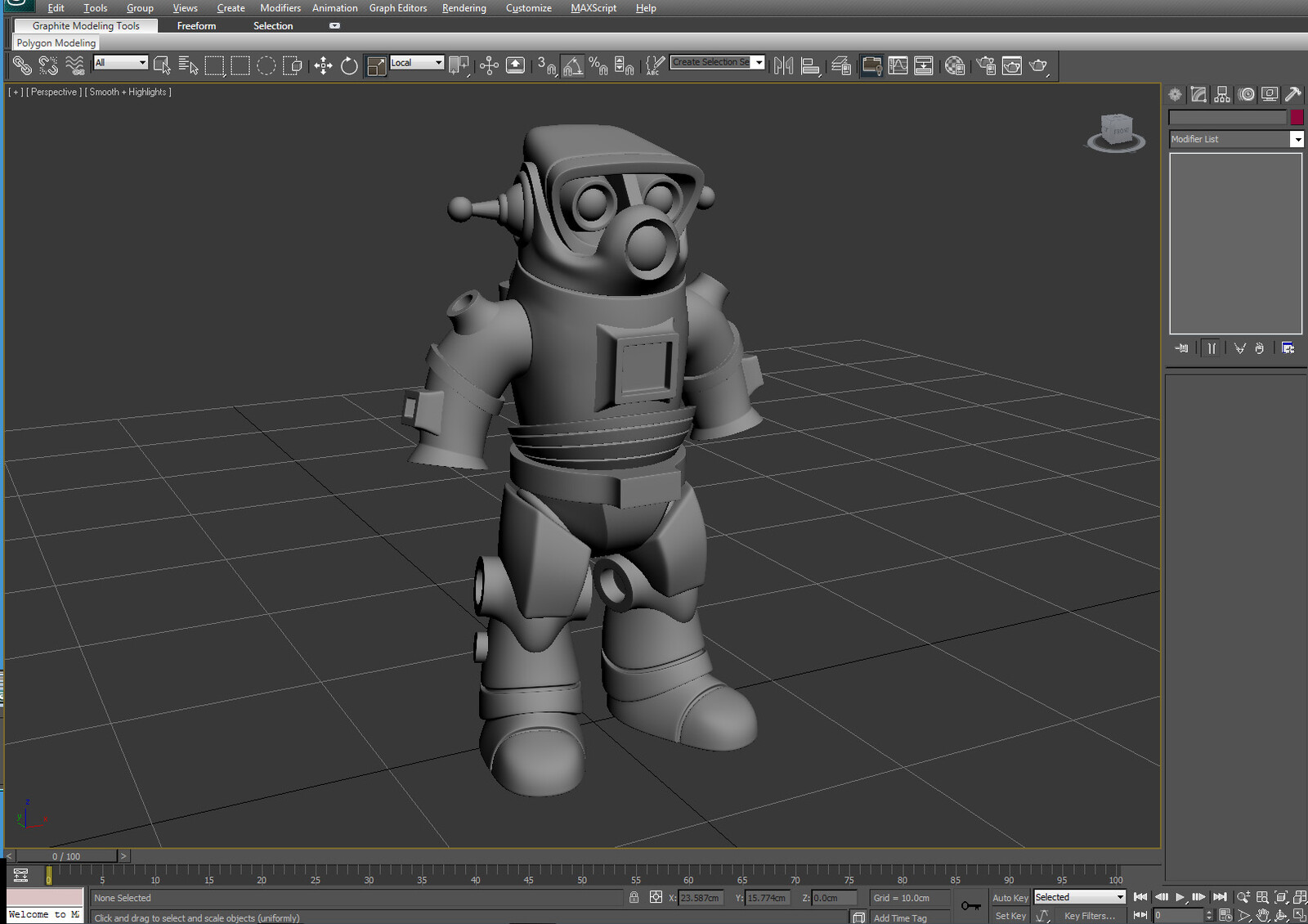 Modelling Robbie in 3DS Max: Front