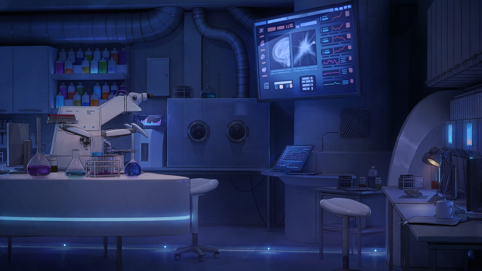 Visual novel Backgrounds - Laboratory & Control Room